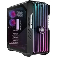 Cooler Master HAF 700 EVO PC Case - Big-Tower with 5 x Pre-Installed Fans, E-ATX Compatibility, Rotating Radiator Mounts, High Airflow Cooling, LCD Real-time Display, ARGB Edge Lite Blades