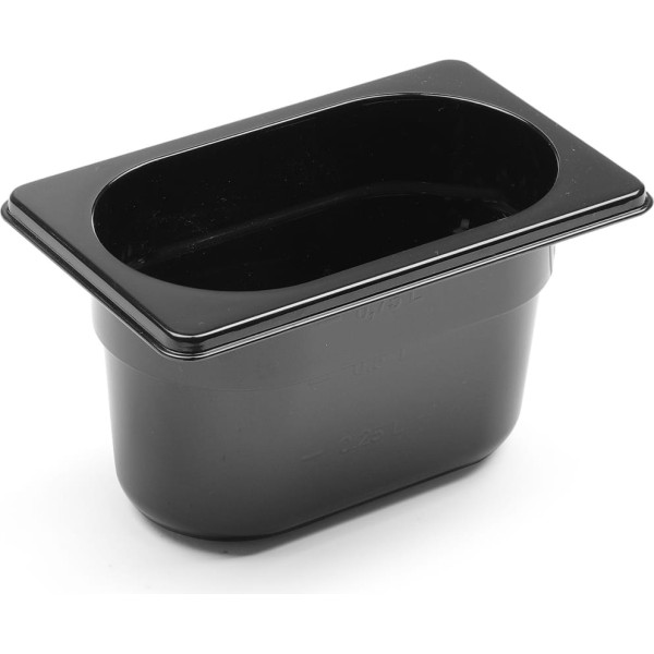 Gastronomijas konteiners GN 1/9 no melna polikarbonāta 176x162x100mm 1L Hendi 862827