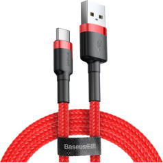 Izturīgs elastīgs kabelis USB kabelis USB-C QC3.0 3A 0,5M sarkans
