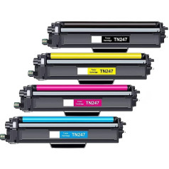 Jhaan TN-243CMYK TN247 Compatible with Brother TN247 TN-243 for Toner Brother MFC L3750CDW DCP-L3550CDW MFC-L3750CDW MFC-L3770CDW HL-L3210CW HL-L3230CDW MFC-L3733 Pack of 4 0CW HL-L. 3270CDW L3510CDW
