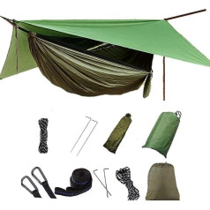 Ovyuzhen Outdoor Hammock with Mosquito Net and Rain Fly Quick Drying Parachute Nylon Camping Hammock Tents for Camping Backpacking Hiking