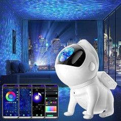 Chiclew LED Starry Sky Projector 360° Adjustable, Space Dog Galaxy Projector with Remote Control / App Control, Star Projector Built-in Bluetooth Speaker and White Noise for Children