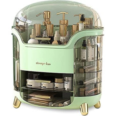 GalatÉe Galatée Modern Portable Make Up Organizer Cosmetic Box Kosmētikas uzglabāšanas kaste ar putekļu necaurlaidīgu vāku Skaistumkopšanas organizatora lūpu krāsas kaste - zaļa