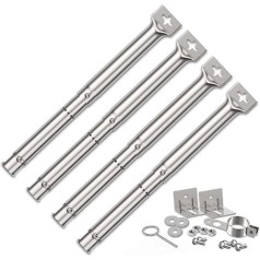 Universāls deglis, regulējams deglis, 30,8 līdz 44,9 nerūsējošā tērauda piederumi gāzes grila rezerves daļām, Coisien universālais deglis Master Forge Perfect Flame Uniflame Lowes un citām grila ierīcēm (4 iepakojumi)