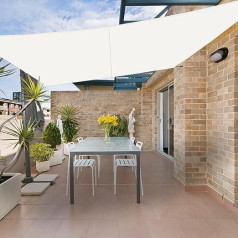 Heng Feng Rectangular Awning, 2.5 x 3 m, Waterproof, PES Polyester Sun Protection, Wind Protection, Water-Repellent UV Protection for the Balcony, Garden, Patio, Beige