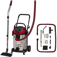 Einhell TE-VC 2230 SACL Wet/Dry Vacuum Cleaner (1,400 W, 220 mbar, 8 m Operating Radio, HEPA Pleated Filter with Filter Cleaning System, 30 L Container, Dust Protection Class L, 2,000 W Automatic Socket)