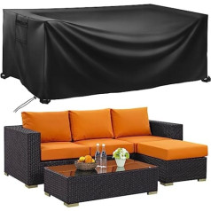 ‎bemece bemece Dārza mēbeļu pārvalks ar slēptām ventilācijas atverēm, 420D Oxford Fabric Dārza mēbeļu aizsargpārklājs dārza galdam, krēsliem, dīvānam (230 x 165 x 80 cm)