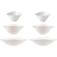 Villeroy & Boch Villeroy un Boch Vapiano Trio bļodu komplekts pa 6, ideāli piemērots vakariņām diviem, augstākās kvalitātes porcelāns, mazgājams trauku mašīnā un mikroviļņu krāsnī, balts.
