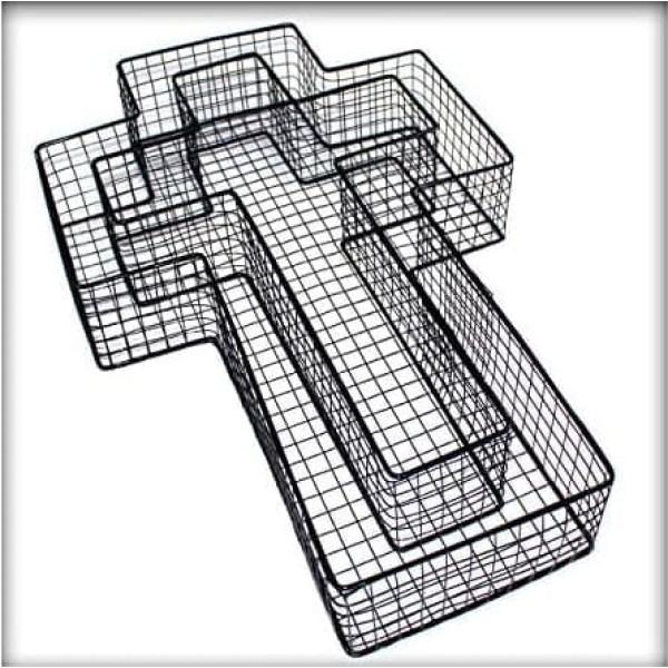 Cross Grid Augu bļoda Kapa rotājums Kapa dizaina kapsēta 8 cm augsta ar granti Carrara White