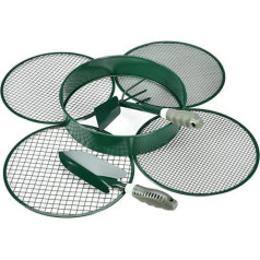 Johgee 4-in-1 dārza siets augsne lielais siets, laikapstākļiem izturīgs siets ar 4 maināmiem sieta ieliktņiem, diametrs 3, 6, 9, 12 mm + 2-daļīgs dārza rīku komplekts augsnes akmeņiem, komposta smiltīm utt.