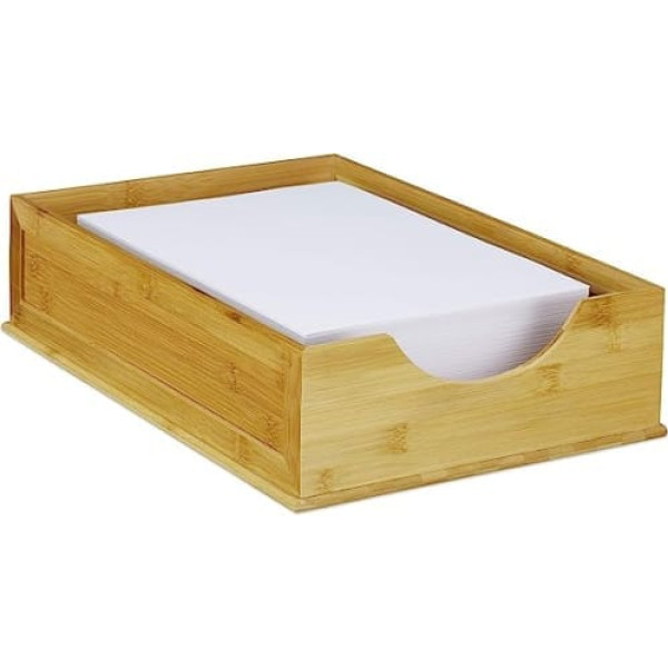 Relaxdays bambusa dokumentu paplāte, sakraujami, DIN A4 papīrs, biroja organizators, rakstāmgalds, A x D: 10 x 26,5 x 39 cm, dabisks
