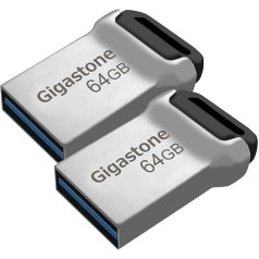 Gigastone Z90 64GB 2-Pack USB 3.1 Flash Drive, Mini Fit Metal Waterproof Compact Pen Drive, Reliable Performance Thumb Drive, USB 2.0 / USB 3.0 Interface Compatible