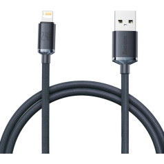 Kabeļa kabelis ātrai uzlādei un datu pārsūtīšanai USB Iphone Lightning 2.4A 1.2m melns