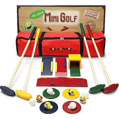 moji darbnīca Bērnu koka golfa komplekts Augstas kvalitātes Crazy Golf mini golfa komplekts Koka rotaļlietas iekštelpu āra dārza spēlēm