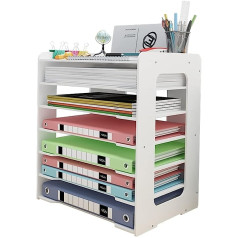 Hggzeg Letter Tray Organizer Office Desk Tidy Storage Rack File Holder A4 Paper Trays for Home Office School (7 Layers)