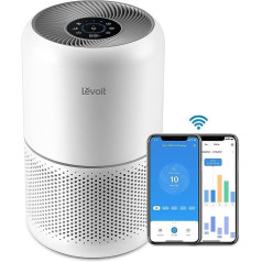 Levoit Air Purifier Allergy Sufferers with H13 HEPA Air Filter Against 99.97% of Mould Dust Pollen, Air Quality Feedback and Auto Mode, CADR 195m³/h for Smoking Room, Air Purifier 22dB Sleep Mode Timer