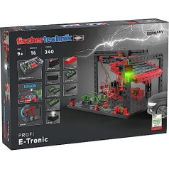fischertechnik 559883 Professional E-tronic — elektroniskais komplekts bērniem no 9 gadu vecuma, eksperimentu kaste ar tranzistoriem un kondensatoriem, veicina tehnisko izpratni
