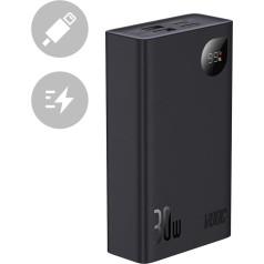 Barošanas banka ar displeju 20000mAh 30W 2xUSB 1xUSB-C Quick Charge SCP VOOC melns