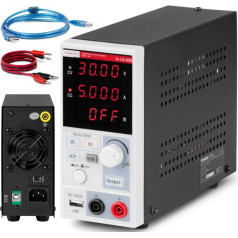 Laboratorijas servisa barošana 0-30 V 0-5 A 150 W LED USB