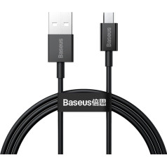 Izcils kabelis USB microUSB kabelis ātrai uzlādei 2A 1m melns