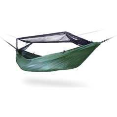 DD Frontline Hammock — viegls kempings, Džungļu šūpuļtīkls ar moskītu tīklu (olīvu zaļš)