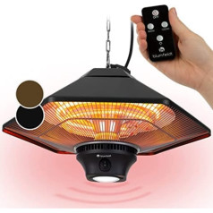 blumfeldt Heat Hexa infrasarkanais sildītājs, terases sildītājs, elektriskais sildītājs, sildīšanas jauda: 800/1200/2000W IR ComfortHeat halogēni sildelementi, LED apgaismojums, skārienekrāns