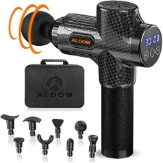 Aldom Massage Gun, ALDOM Massage Gun with 6 Massage Heads and 30 Adjustable Speeds Deep Tissue Massager Wireless Massager Muscle Massager Electric for Neck Shoulder Back