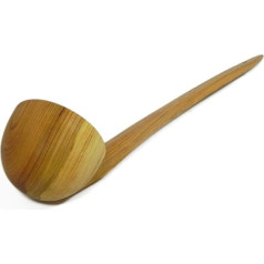 Wooden World Large Cherry Wood Scoop Ladle Wood Natural Eco virtuvei un saunai - Impregnēts