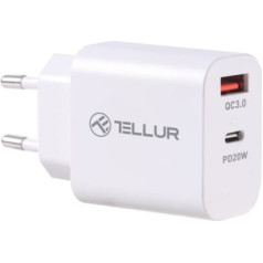 Tellur Dual Port Wall Charger PDHC PD 20W + QC3,0 18W White