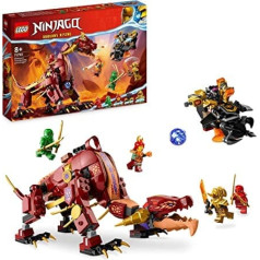 LEGO 71793 NINJAGO Wyldfires lavas pūķa pasakaino radību pārveidojošā rotaļlieta, pūķu sērijas komplekts ar pūķa figūru un Kai & Lloyd mini figūriņām