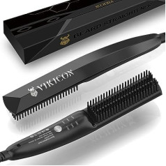 Vikicon Beard Straightener for Men, Mini Electric Beard Straightener, 30s Quick Heated Brush Comb, Ionic Hair Straightener for Styling Long and Short Beard