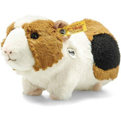 Steiff 73830 Original Plush Toy Guinea Pig Dalle Guinea Pigs with Squeaker Approx. 22 cm Branded Plush Button in Ear Cuddly Friend for Babies from Birth White / Brown / Black
