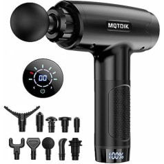 Mqtdik Deep Tissue Massage Gun for Athletes, Muscle Percussion Massage Gun for Neck Back with 10 Heads, 30 Adjustable Speeds, Handheld Electric Massager, Black