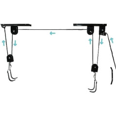 Bicycle lift with ceiling mount – absolutely safe, space-saving, easy to install – extremely stable bicycle mount – can hold up to 57 kg – bicycle suspension for garage and cellar from BEMS Meisterwerk