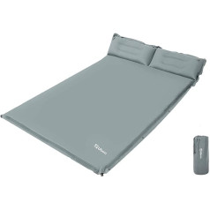 Ubon Self-Inflating Double Air Bed, Inflatable Mattress with Pillows, Comfortable Air Bed for 2 People with 4 cm Foam Filling and Ergonomic Pillows, Portable and Lightweight Camping Bed