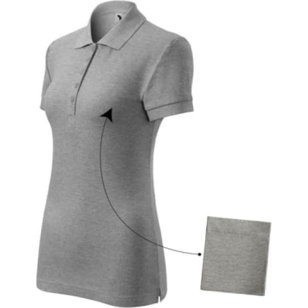 Malfini Cotton polo krekls W MLI-21312 tumši pelēks melanžs / 2XL