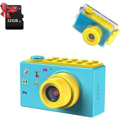 ShinePick kamera 8 MP HD1080P 2 collu ekrāna tālummaiņas foto un video digitālā kamera ar atmiņas karti DIY uzlīme silikona futrālis videokamera Ziemassvētku dzimšanas dienas dāvanas bērniem