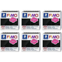 FIMO mīksto polimēru modelēšanas māls, 57 g, melns, iepakojumā 6 gab