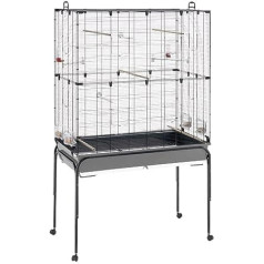 Ferplast 52066817 Bird Cage for Canaries, Parakeets and Exotic Planeta, Dimensions: 97 x 58 x 173.5 cm, Black