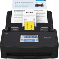 ScanSnap iX1600 darbvirsmas dokumentu skeneris melns — 5 GHz — duplekss, ADF, A4, WLAN, skārienekrāns, USB 3.2