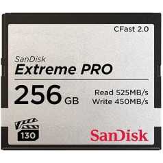 SanDisk Extreme Pro Cfast 2.0 256GB Memory Card for Cameras and Camcorders VPG-130 for 4K Video Transfer 525MB/s Write 450MB/s