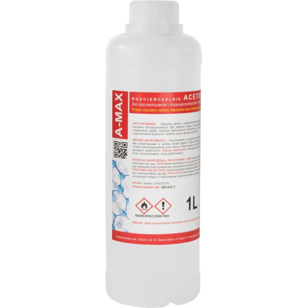 Acetona šķīdinātāja tīrīšanas līdzeklis A-MAX 1L