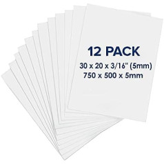 ‎Navy Penguin Foam Board 750 x 500 x 5 mm - Premium Pack of 12 - White Lightweight Foam Board, Double-Sided, Lightweight Foam Board for Model Making, Crafts, Presentation and School Projects