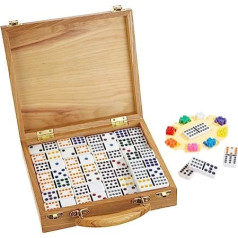 Weible Spiele 04395 Domino Meksikas vilciens koka kastē, 12 gab.