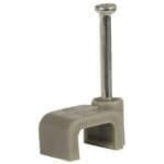 Cable, Tex Flat Cable Clips 100 Pack for 6 mm twin & earth Grey