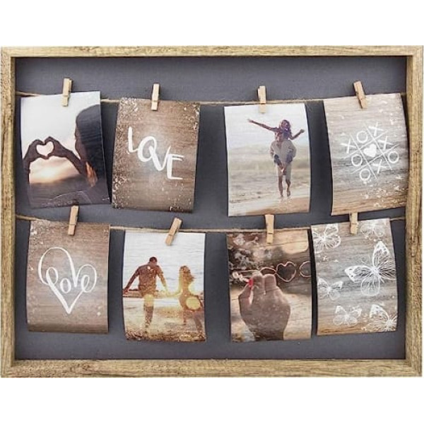 Gallery Solutions attēlu rāmja kolāžas veļas aukla ar skavām, 8 fotogrāfijas à 10 x 15 cm, daba