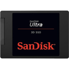 SanDisk Ultra 3D SSD iekšējais cietais disks 1 TB (2,5 collu, triecienizturīgs, 3D NAND tehnoloģija, N-Cache 2.0 tehnoloģija, 560 MB/s pārsūtīšanas ātrums), melns