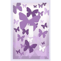 Girls Light Switch Cover Plate Kids Decorative Nursery Teenager Toddler Room Decor Bedroom Bathroom Playroom (Purple Butterfly)