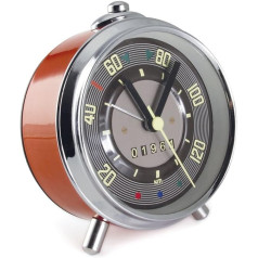 BRISA VW Collection - Volkswagen Wecker-Uhr-Zeitmesser im Tacho Design vom T1 Bulli Bus in edler Geschenk-Dose (Speedometer/Rot)