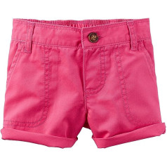 Carter's Baby Girls' Twill Roll-Cuff Shorts, 6 Months Pink